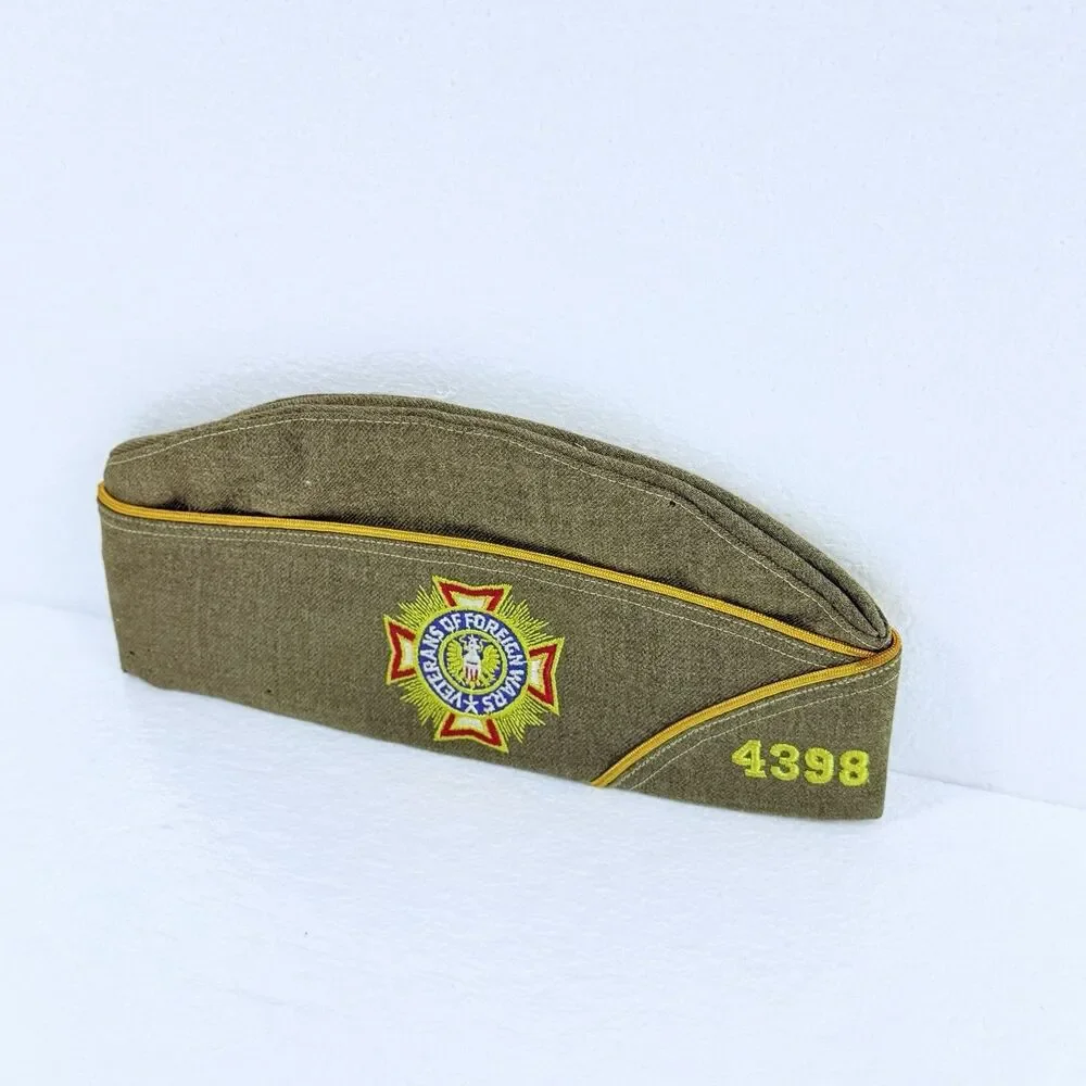 Vintage VFW Post 4398 Missouri Garrison Cap Hat Military Veterans Foreign Wars